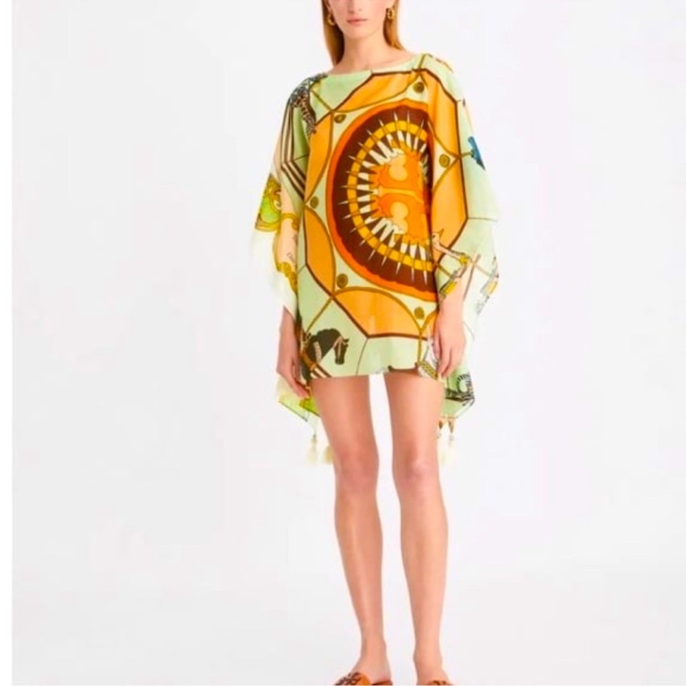 Tory Burch Printed Cotton Silk Beach Caftan